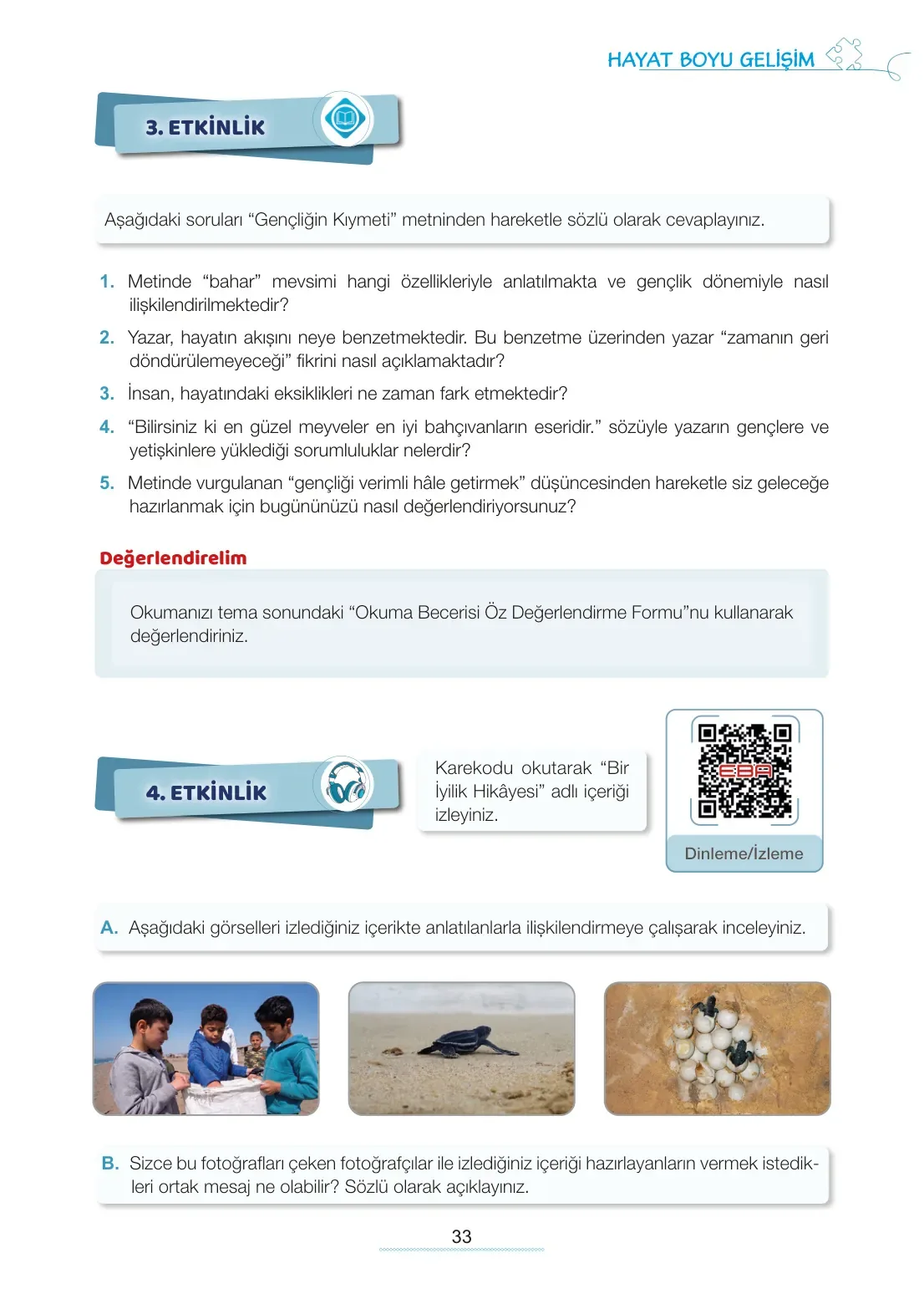 7. Sınıf Türkçe Ders Kitabı Cevapları Meb Yayınları 1. Kitap Sayfa 33