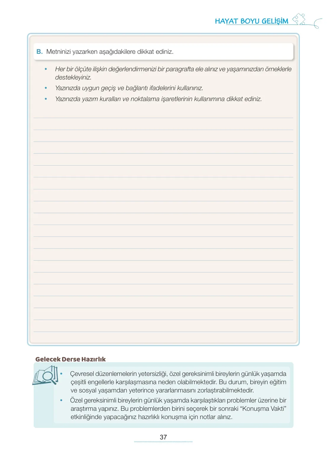7. Sınıf Türkçe Ders Kitabı Cevapları Meb Yayınları 1. Kitap Sayfa 37