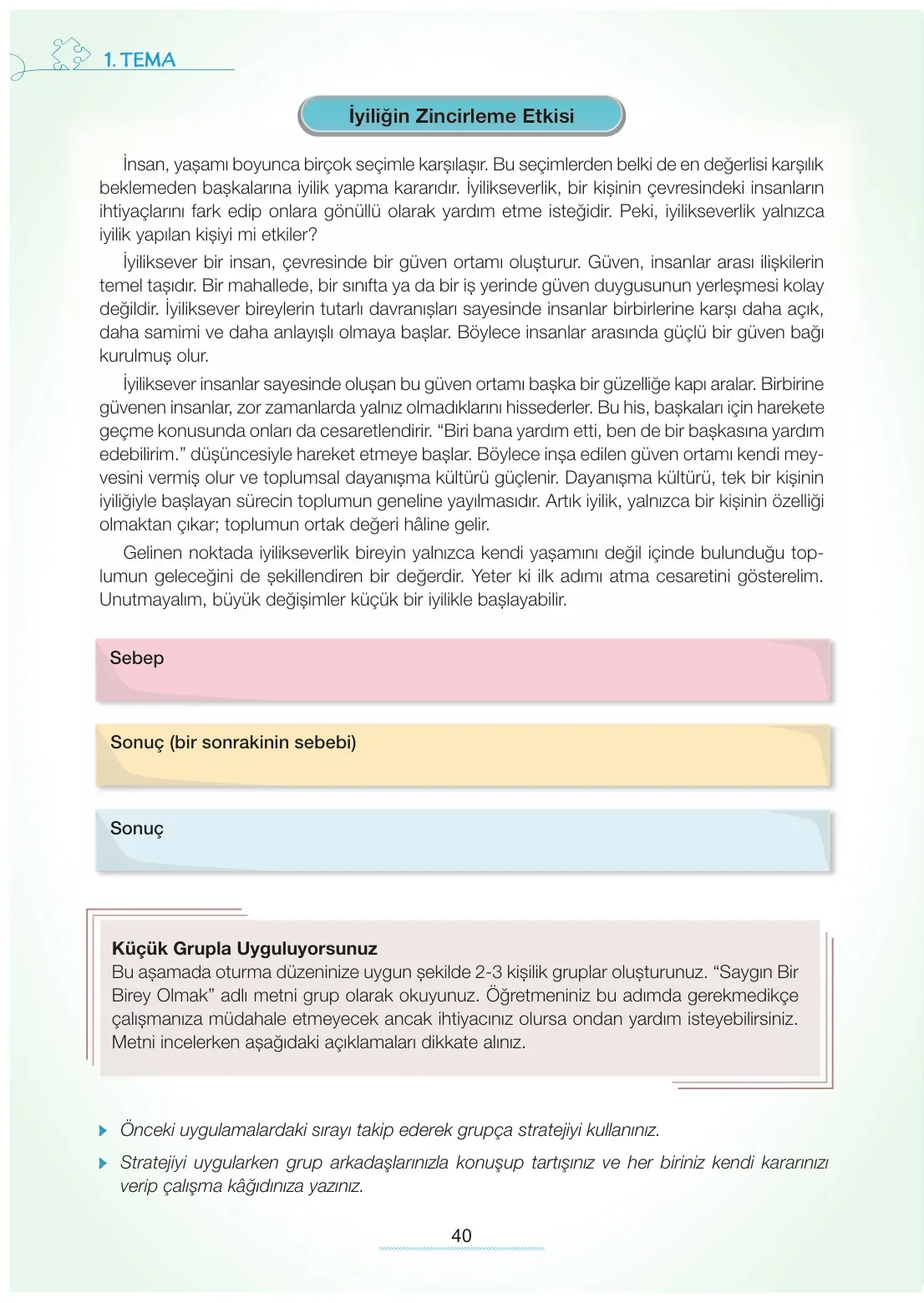 7. Sınıf Türkçe Ders Kitabı Cevapları Meb Yayınları 1. Kitap Sayfa 40