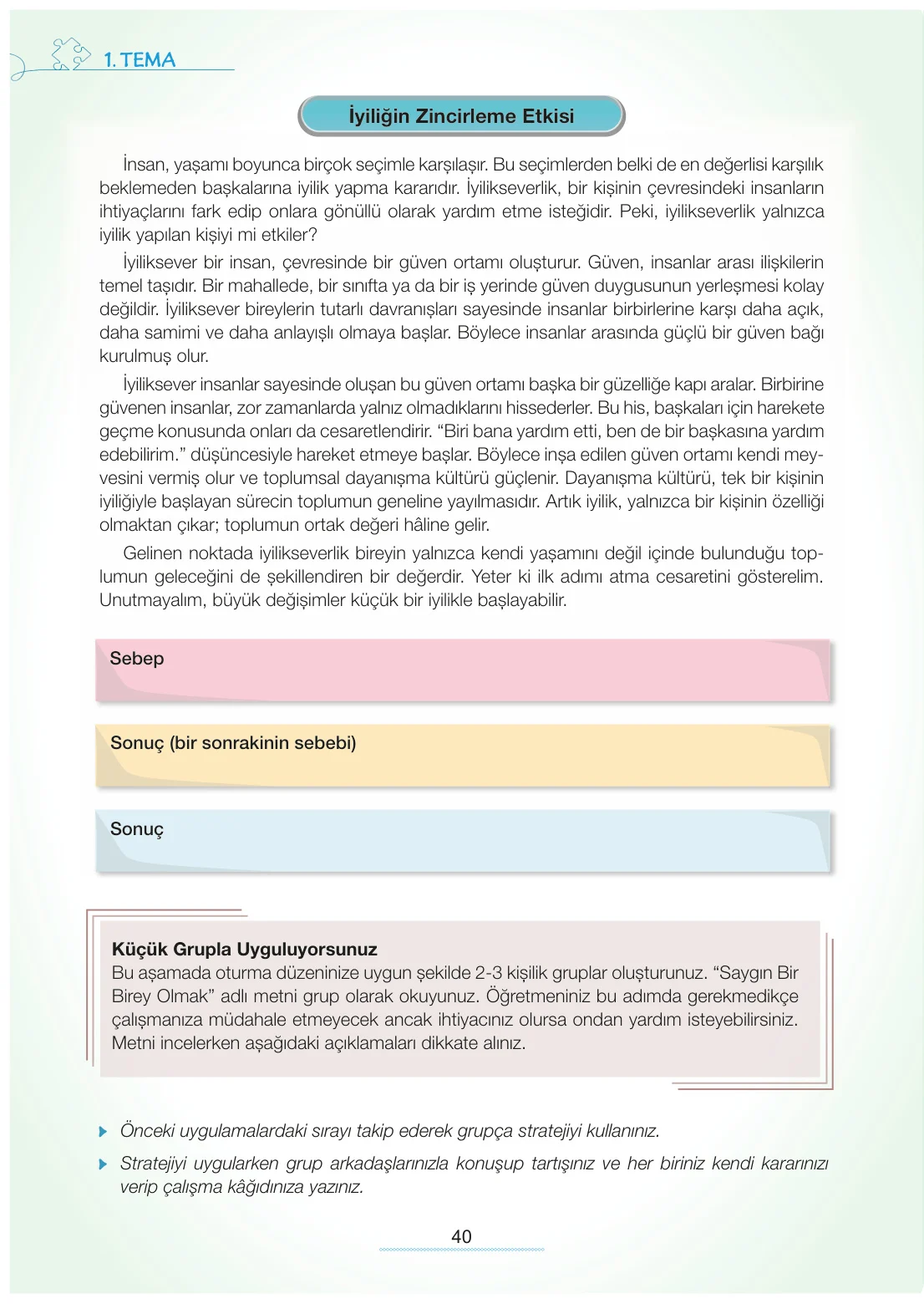 7. Sınıf Türkçe Ders Kitabı Cevapları Meb Yayınları 1. Kitap Sayfa 40