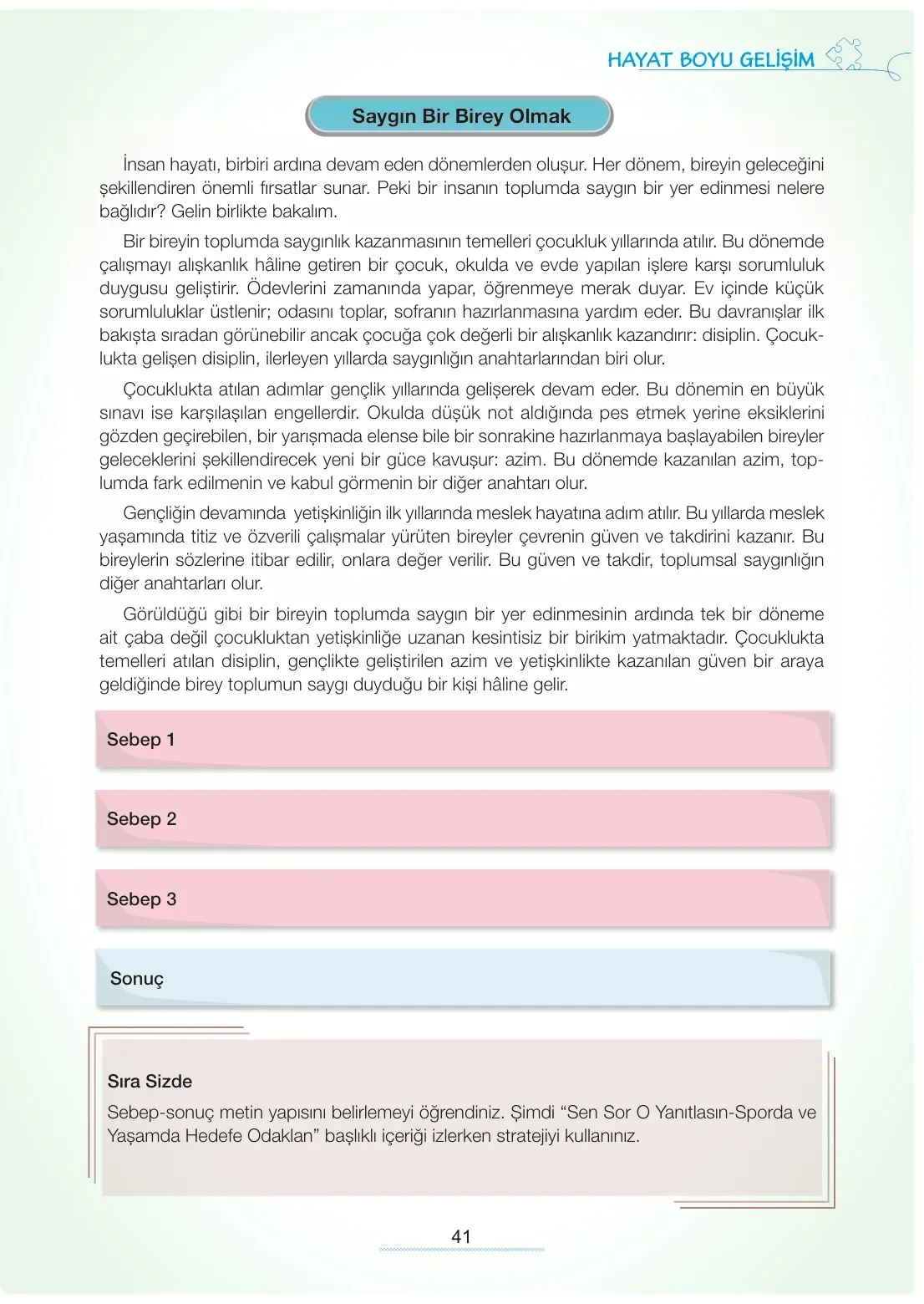 7. Sınıf Türkçe Ders Kitabı Cevapları Meb Yayınları 1. Kitap Sayfa 41