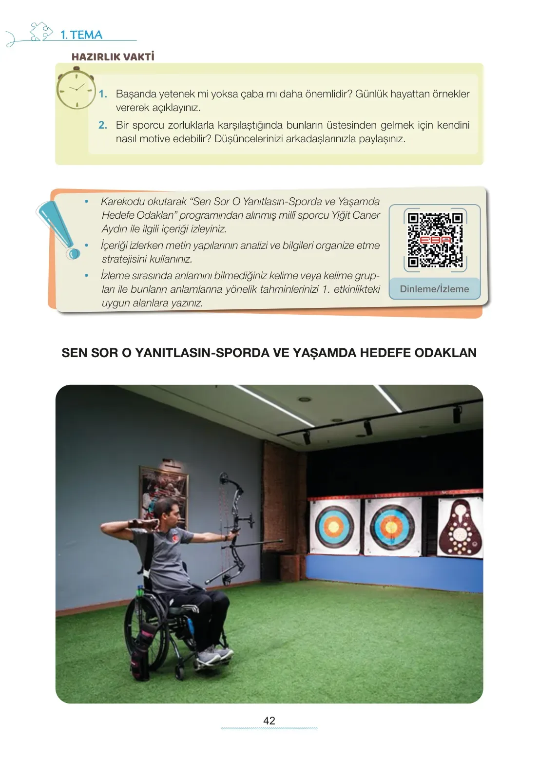 7. Sınıf Türkçe Ders Kitabı Cevapları Meb Yayınları 1. Kitap Sayfa 42