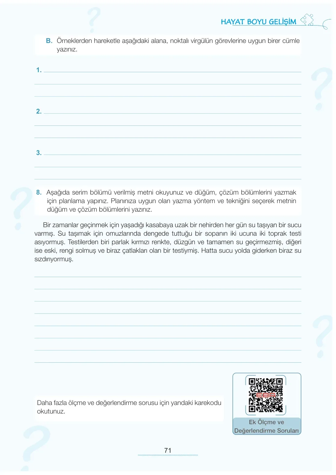 7. Sınıf Türkçe Ders Kitabı Cevapları Meb Yayınları 1. Kitap Sayfa 71