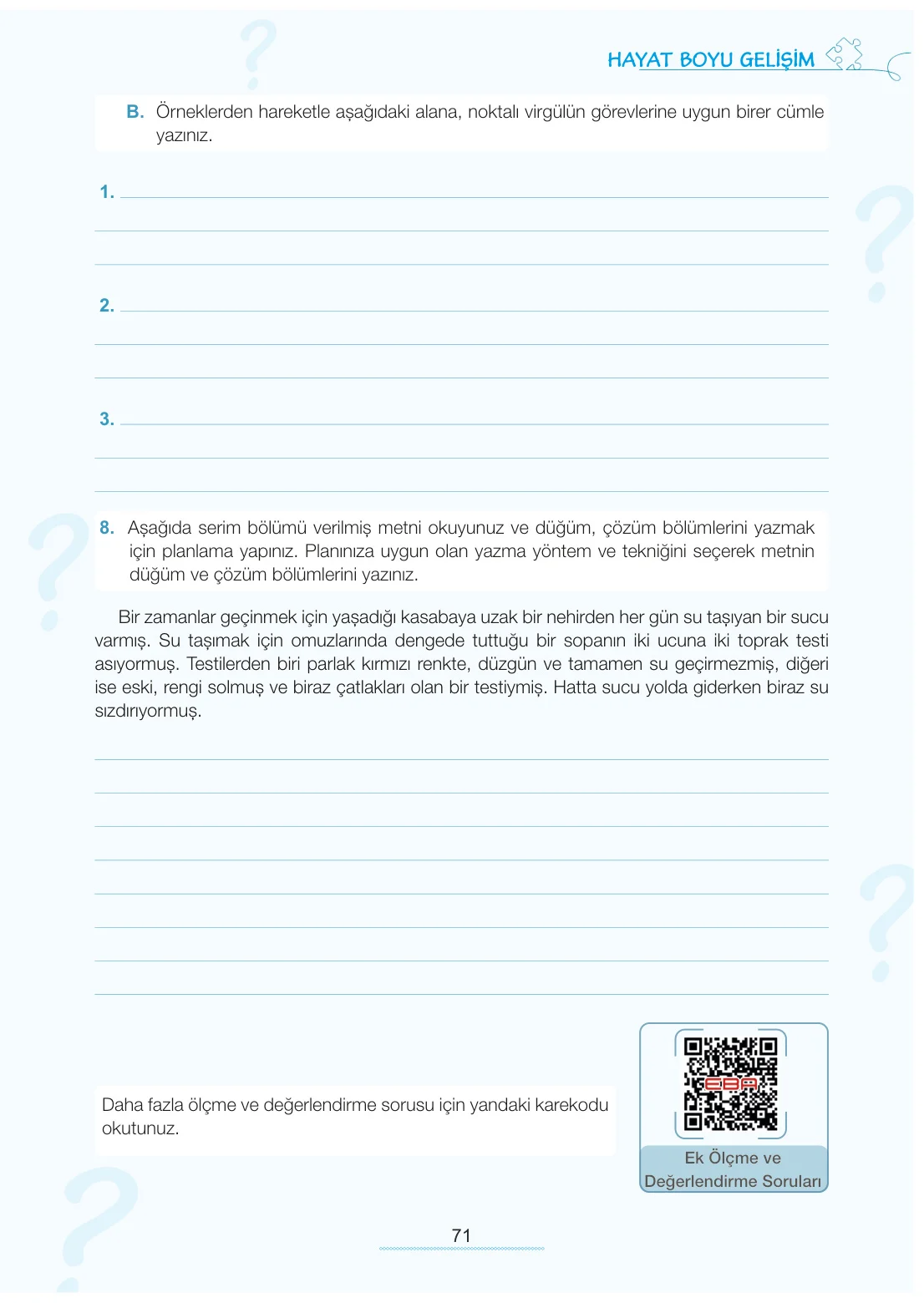 7. Sınıf Türkçe Ders Kitabı Cevapları Meb Yayınları 1. Kitap Sayfa 71