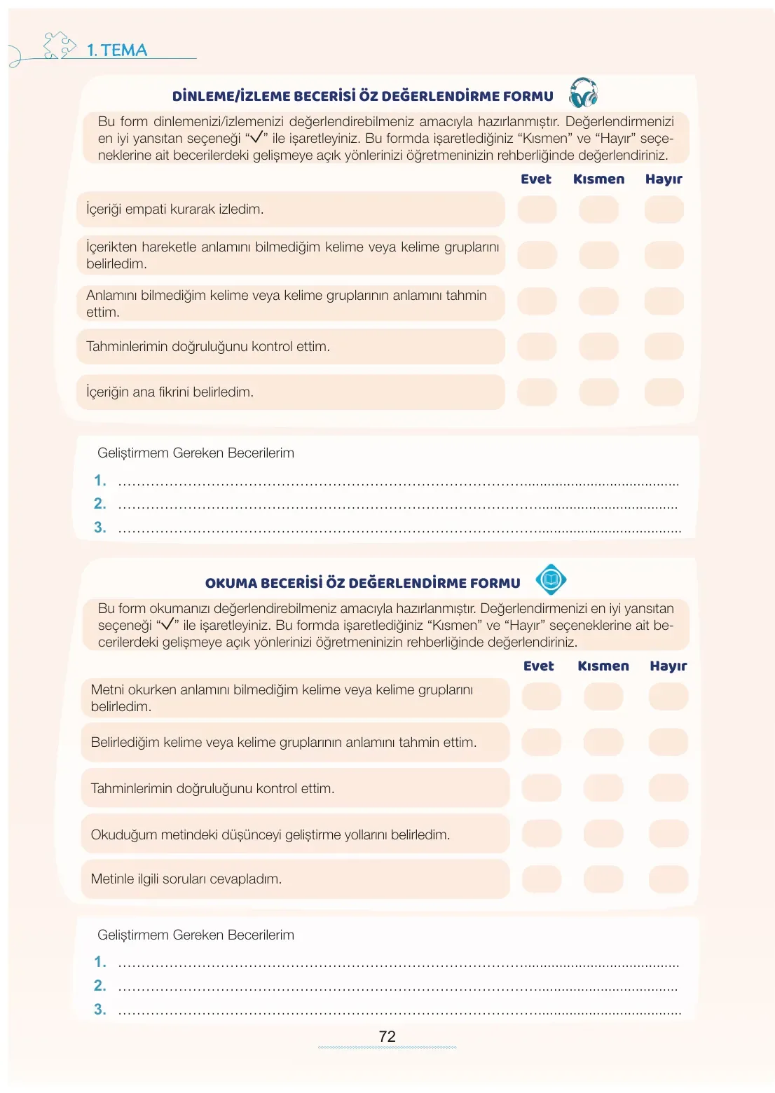 7. Sınıf Türkçe Ders Kitabı Cevapları Meb Yayınları 1. Kitap Sayfa 72