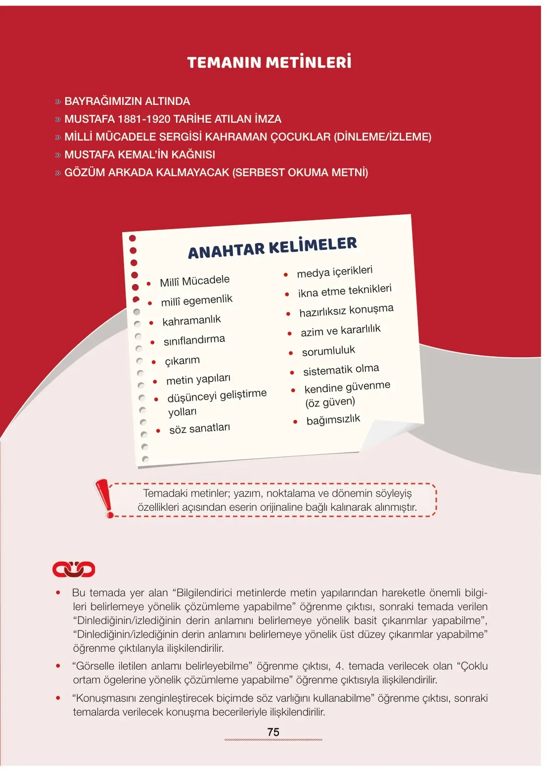 7. Sınıf Türkçe Ders Kitabı Cevapları Meb Yayınları 1. Kitap Sayfa 75