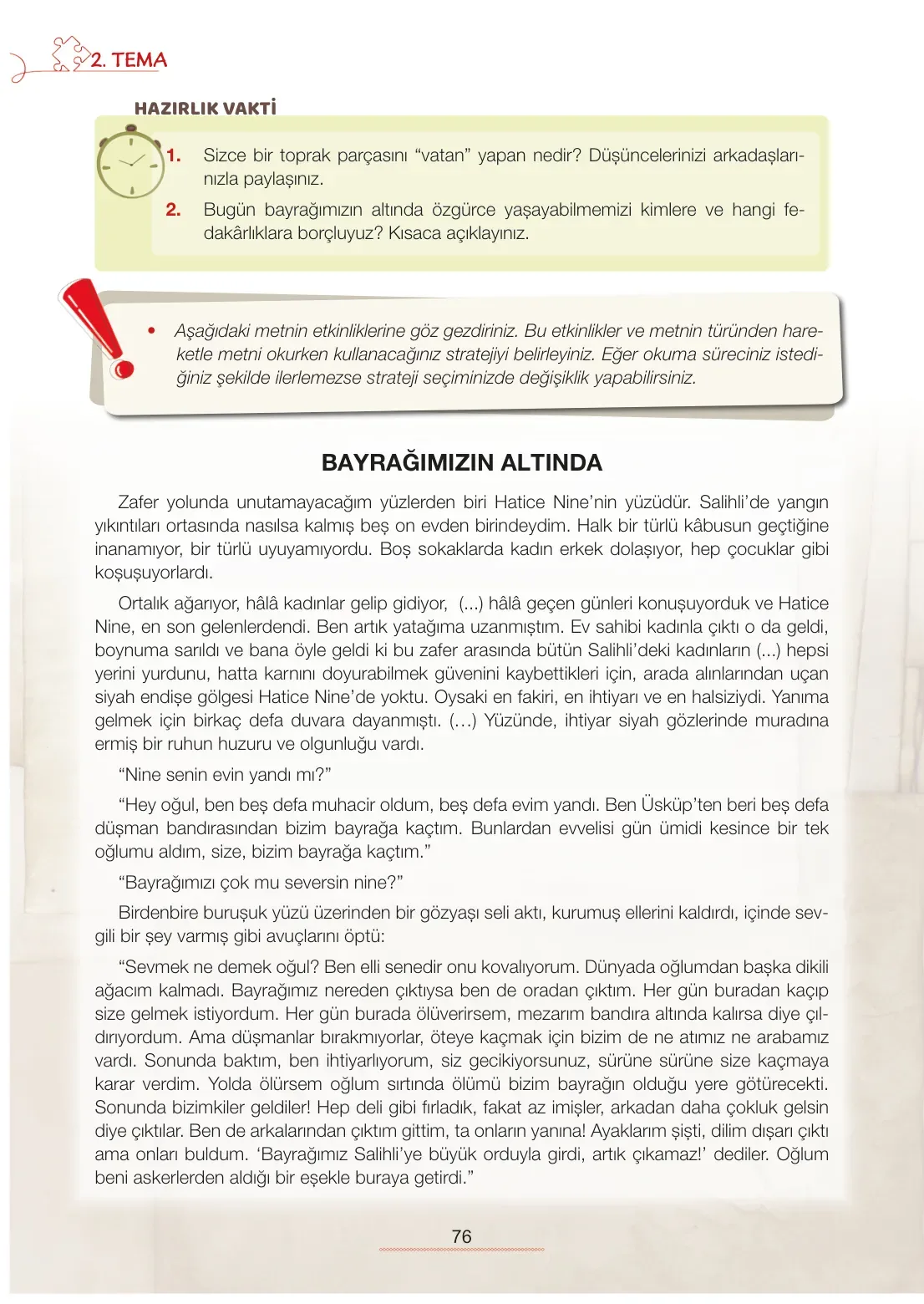 7. Sınıf Türkçe Ders Kitabı Cevapları Meb Yayınları 1. Kitap Sayfa 76