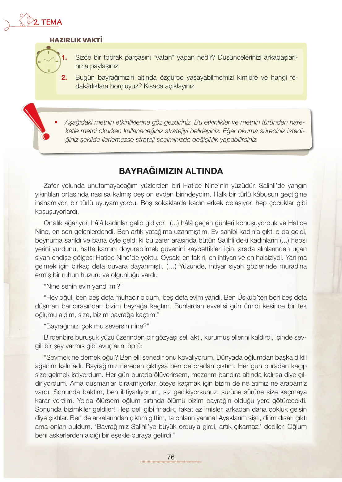 7. Sınıf Türkçe Ders Kitabı Cevapları Meb Yayınları 1. Kitap Sayfa 76
