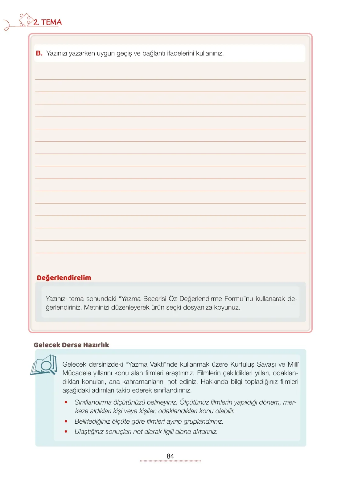 7. Sınıf Türkçe Ders Kitabı Cevapları Meb Yayınları 1. Kitap Sayfa 84