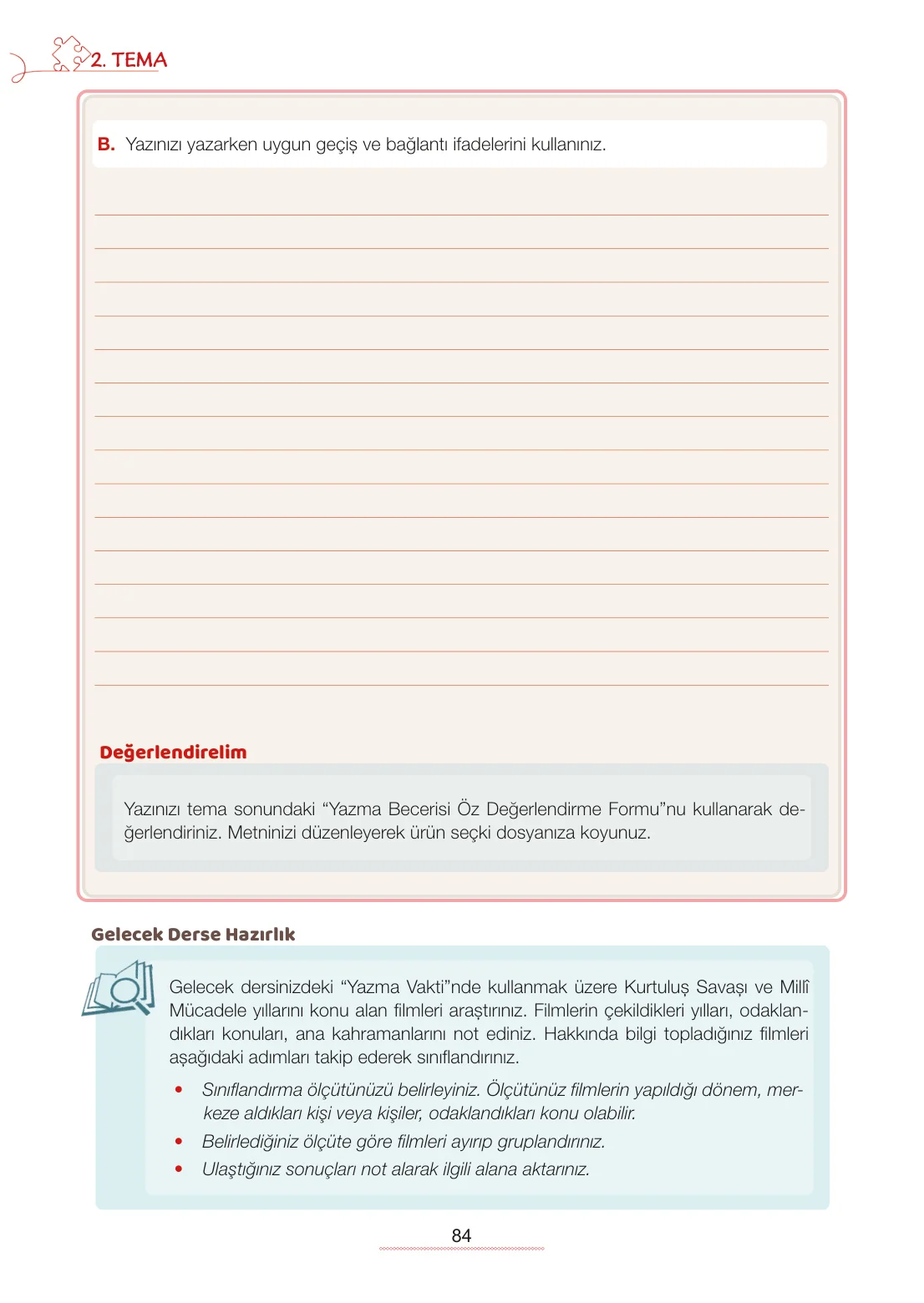 7. Sınıf Türkçe Ders Kitabı Cevapları Meb Yayınları 1. Kitap Sayfa 84