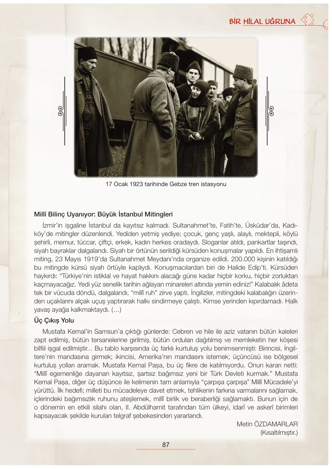 7. Sınıf Türkçe Ders Kitabı Cevapları Meb Yayınları 1. Kitap Sayfa 87