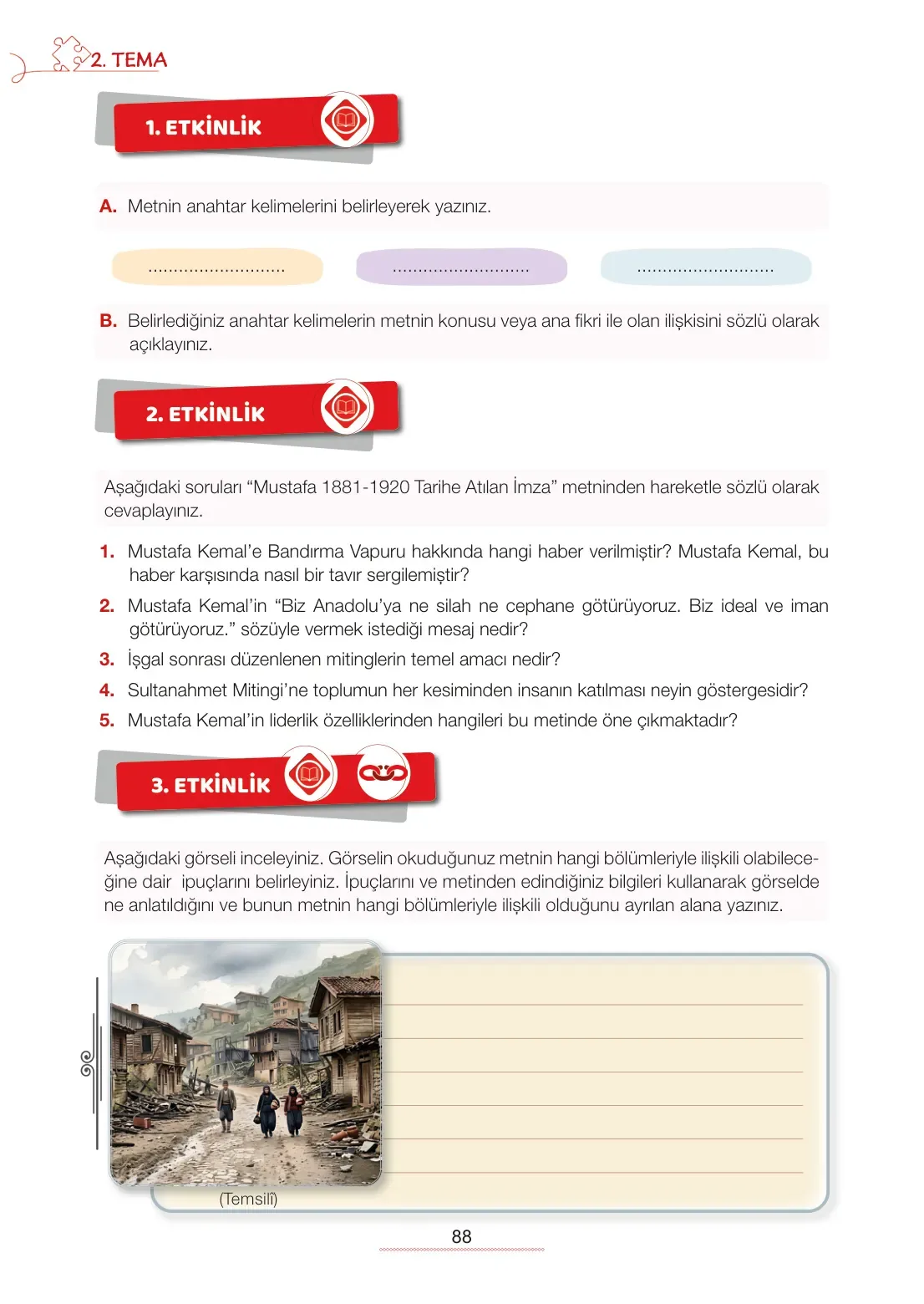 7. Sınıf Türkçe Ders Kitabı Cevapları Meb Yayınları 1. Kitap Sayfa 88