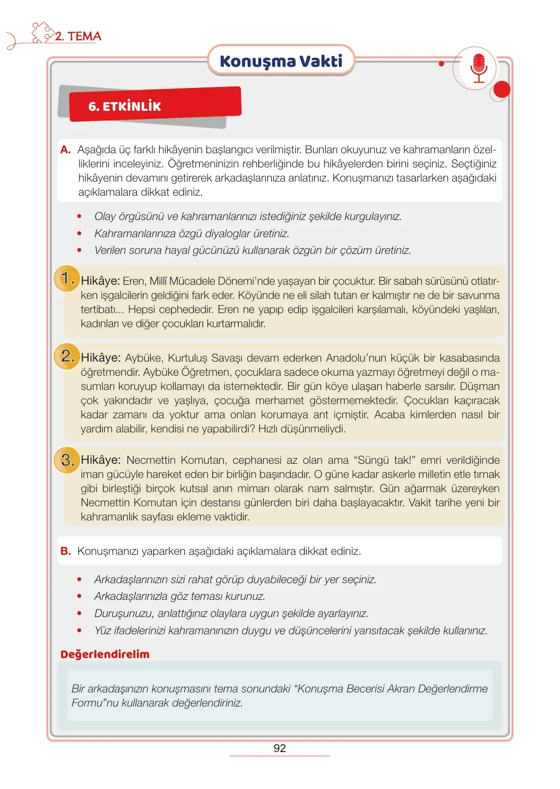7. Sınıf Türkçe Ders Kitabı Cevapları Meb Yayınları 1. Kitap Sayfa 92
