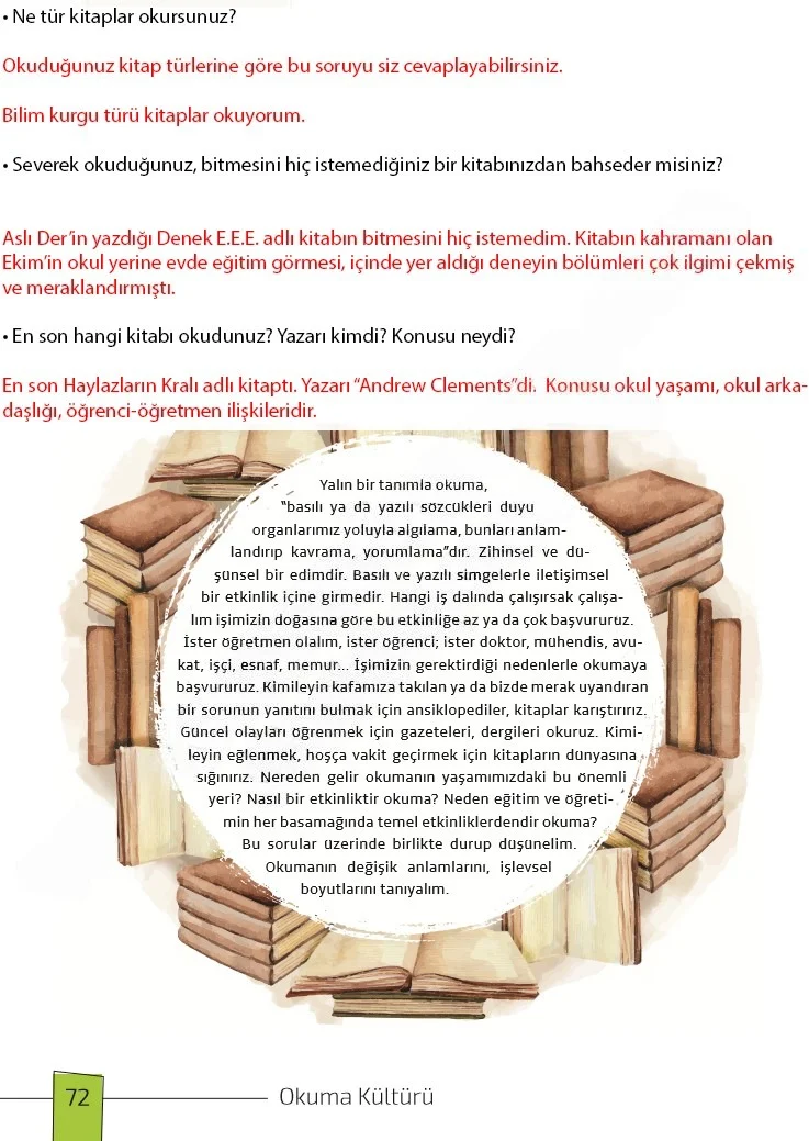 7. Sınıf Türkçe Ders Kitabı Cevapları Meb Yayınları 1. Kitap Sayfa 72 Çözüm Görseli