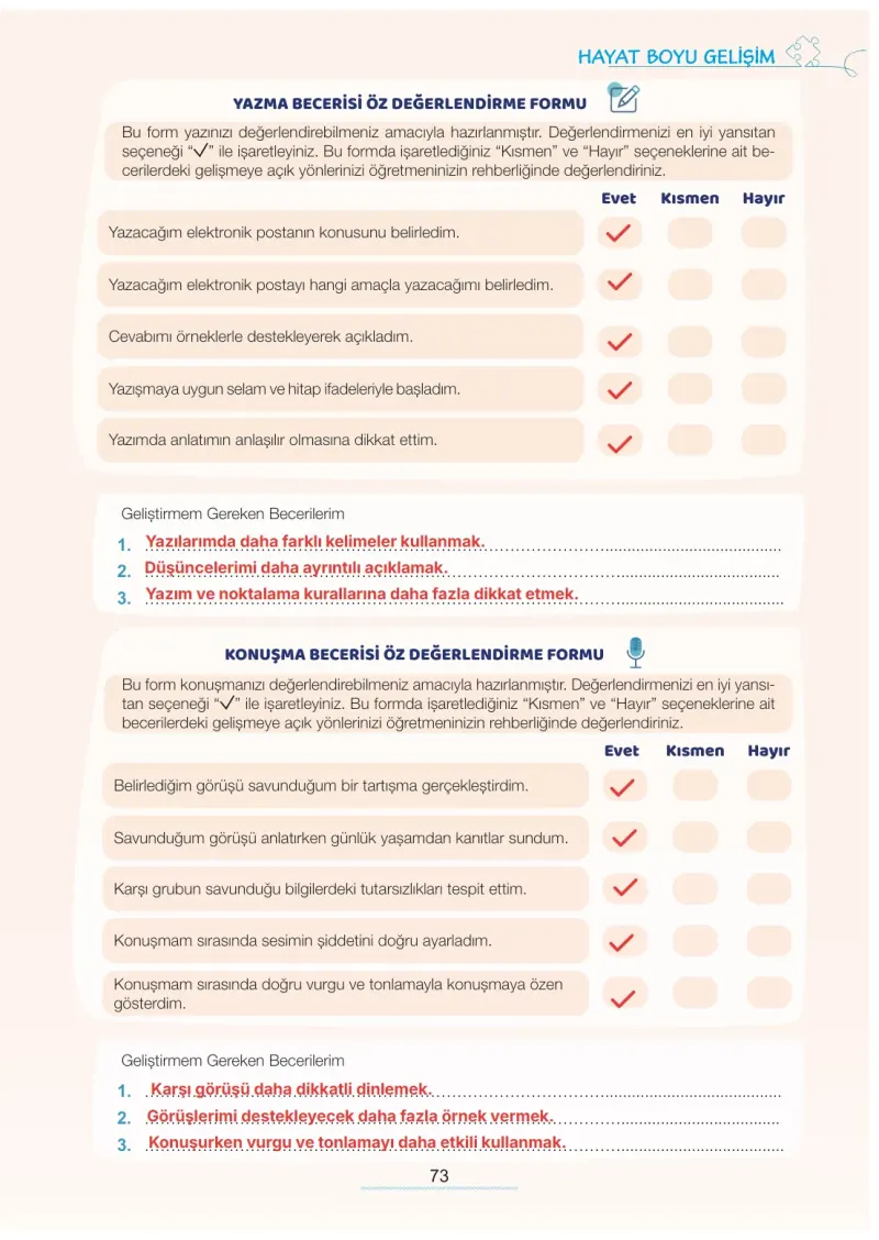 7. Sınıf Türkçe Ders Kitabı Cevapları Meb Yayınları 1. Kitap Sayfa 73 Çözüm Görseli