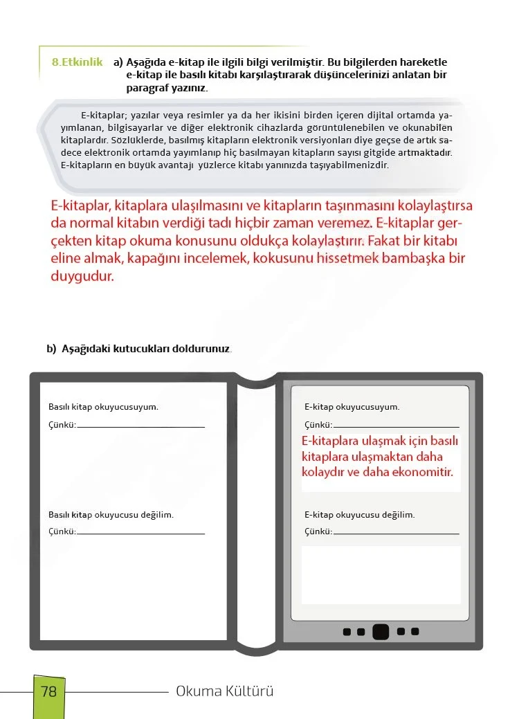 7. Sınıf Türkçe Ders Kitabı Cevapları Meb Yayınları 1. Kitap Sayfa 78 Çözüm Görseli