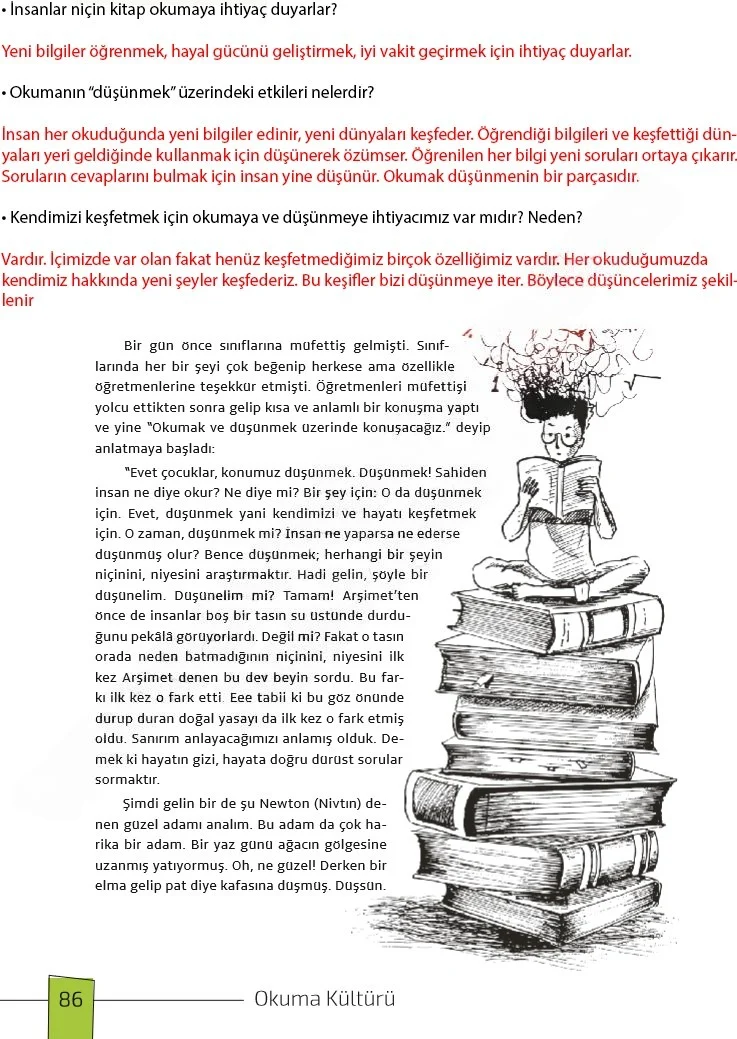 7. Sınıf Türkçe Ders Kitabı Cevapları Meb Yayınları 1. Kitap Sayfa 86 Çözüm Görseli