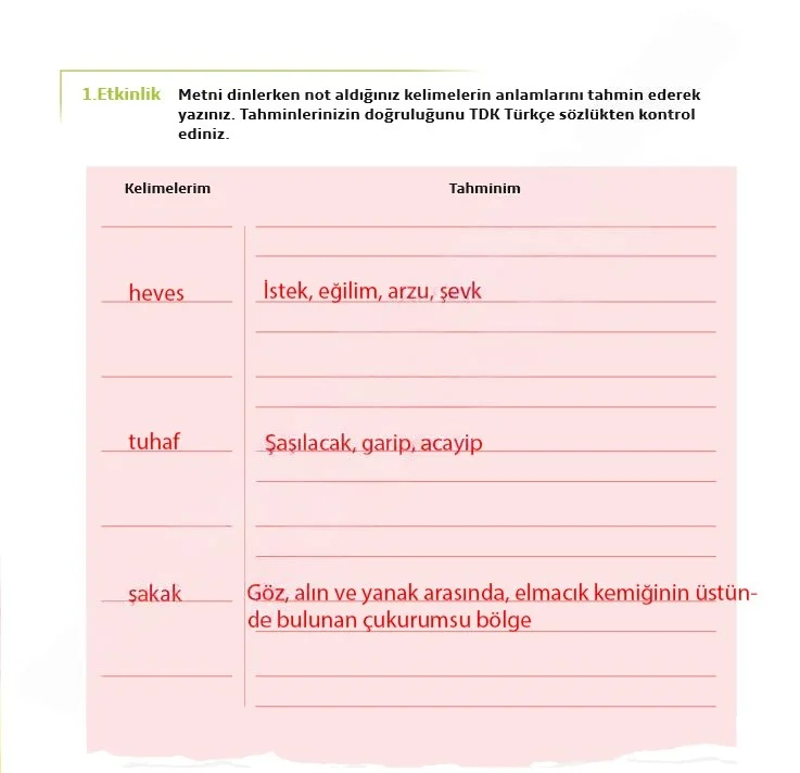 7. Sınıf Türkçe Ders Kitabı Cevapları Meb Yayınları 1. Kitap Sayfa 93 Çözüm Görseli