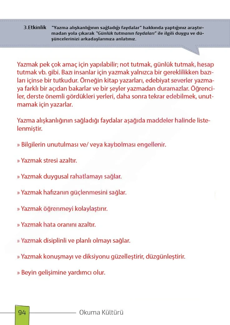 7. Sınıf Türkçe Ders Kitabı Cevapları Meb Yayınları 1. Kitap Sayfa 94 Çözüm Görseli