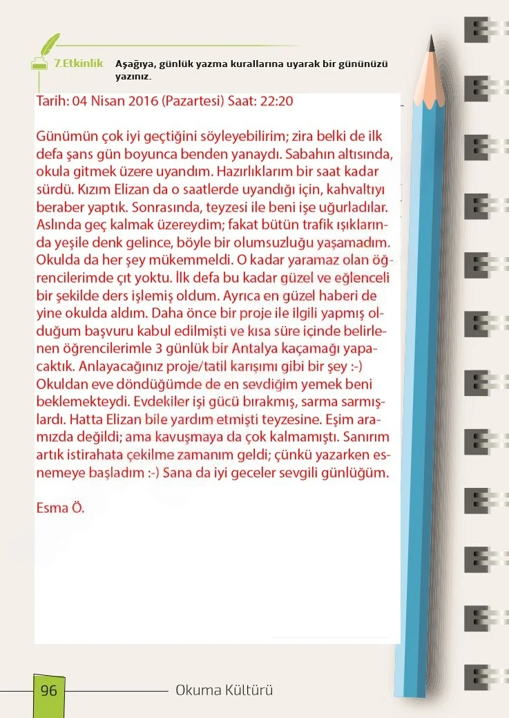7. Sınıf Türkçe Ders Kitabı Cevapları Meb Yayınları 1. Kitap Sayfa 96 Çözüm Görseli