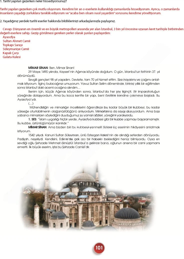 7. Sınıf Türkçe Ders Kitabı Cevapları Meb Yayınları 2. Kitap Sayfa 101 Çözüm Görseli