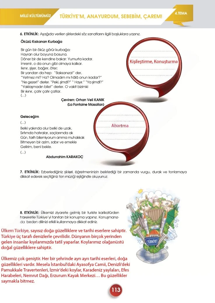 7. Sınıf Türkçe Ders Kitabı Cevapları Meb Yayınları 2. Kitap Sayfa 113 Çözüm Görseli