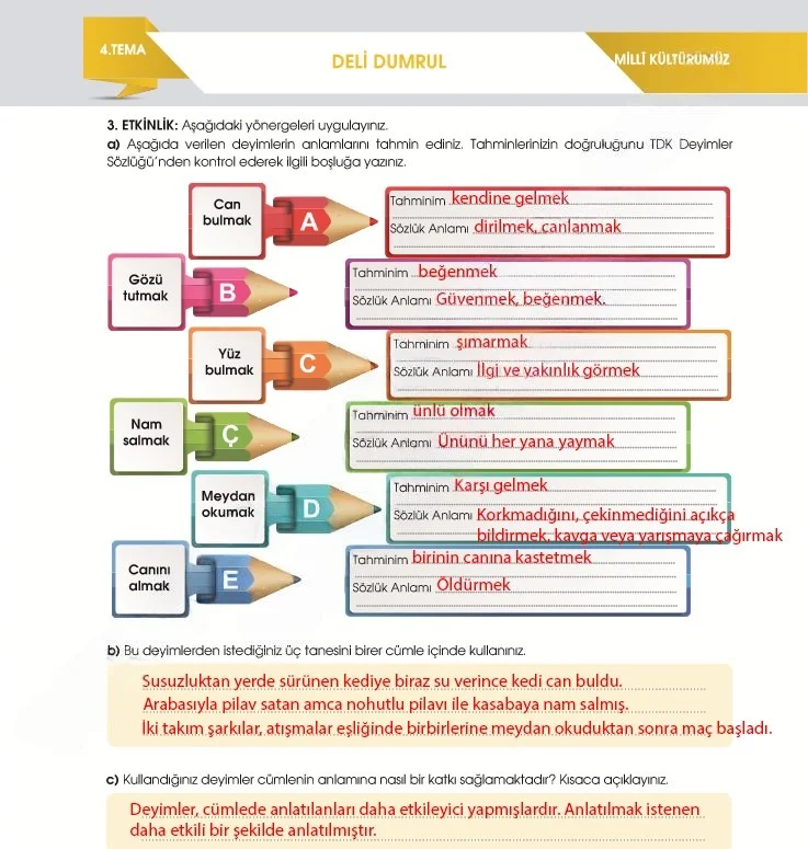 7. Sınıf Türkçe Ders Kitabı Cevapları Meb Yayınları 2. Kitap Sayfa 116 Çözüm Görseli