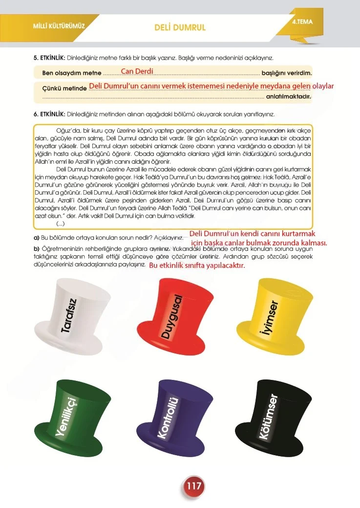 7. Sınıf Türkçe Ders Kitabı Cevapları Meb Yayınları 2. Kitap Sayfa 117 Çözüm Görseli