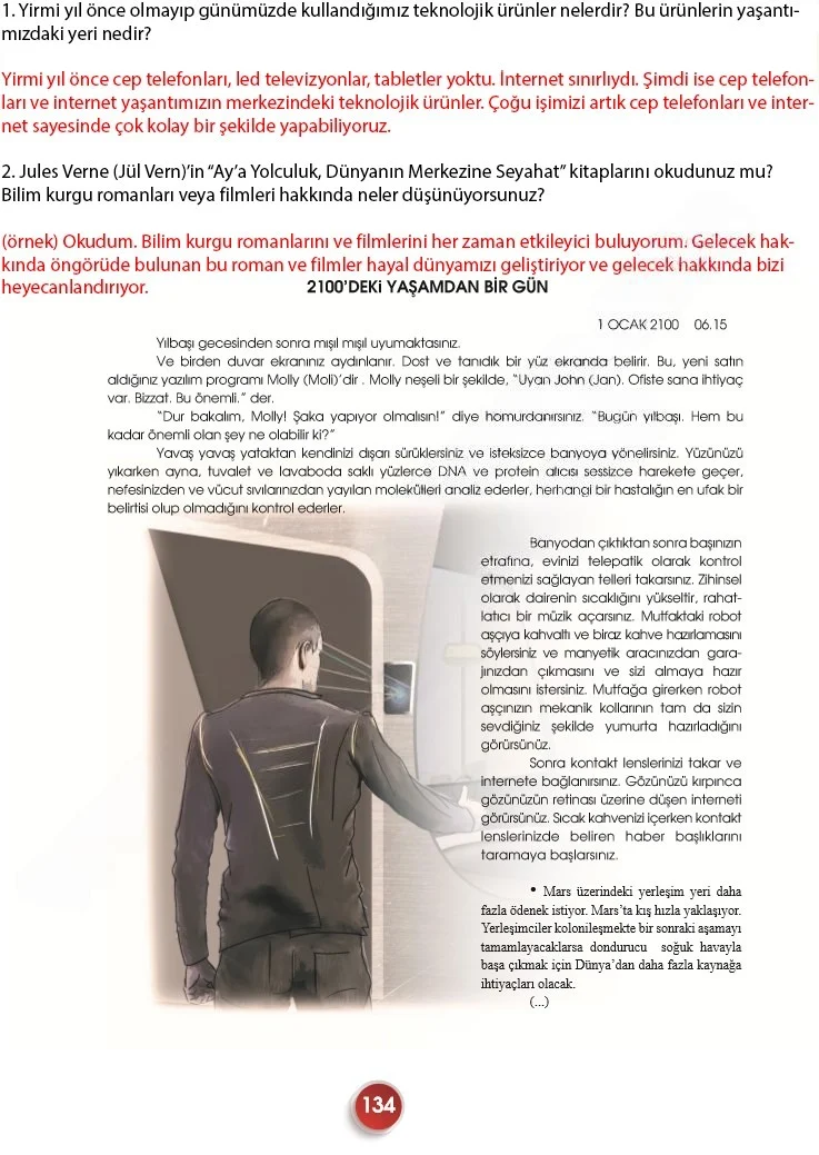 7. Sınıf Türkçe Ders Kitabı Cevapları Meb Yayınları 2. Kitap Sayfa 134 Çözüm Görseli