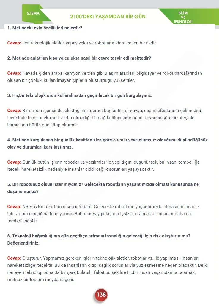 7. Sınıf Türkçe Ders Kitabı Cevapları Meb Yayınları 2. Kitap Sayfa 138 Çözüm Görseli