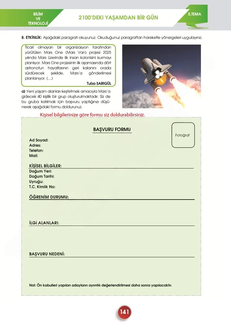 7. Sınıf Türkçe Ders Kitabı Cevapları Meb Yayınları 2. Kitap Sayfa 141 Çözüm Görseli