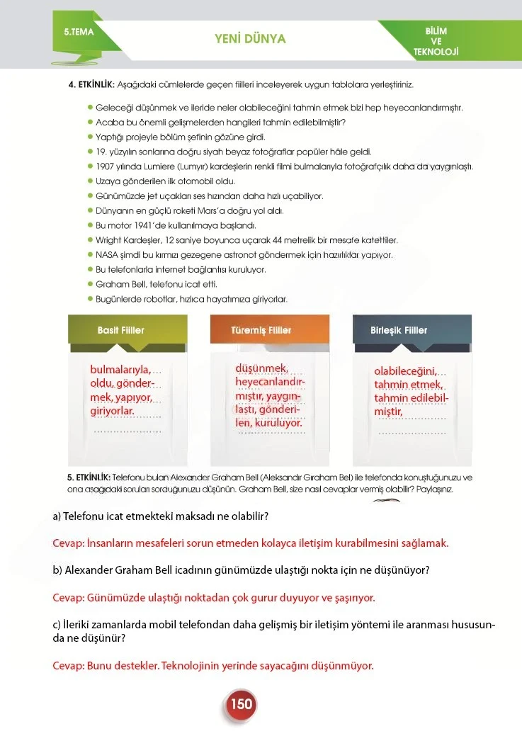 7. Sınıf Türkçe Ders Kitabı Cevapları Meb Yayınları 2. Kitap Sayfa 150 Çözüm Görseli