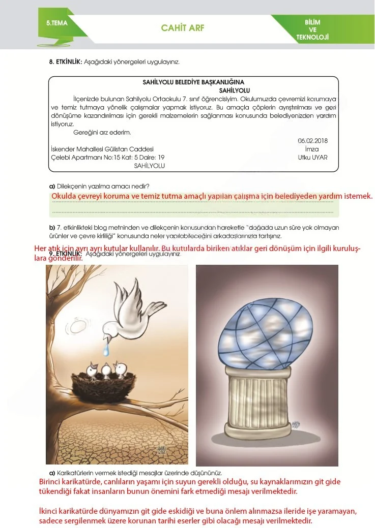 7. Sınıf Türkçe Ders Kitabı Cevapları Meb Yayınları 2. Kitap Sayfa 156 Çözüm Görseli