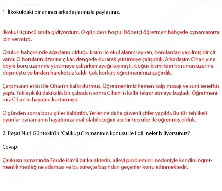 7. Sınıf Türkçe Ders Kitabı Cevapları Meb Yayınları 2. Kitap Sayfa 16 Çözüm Görseli