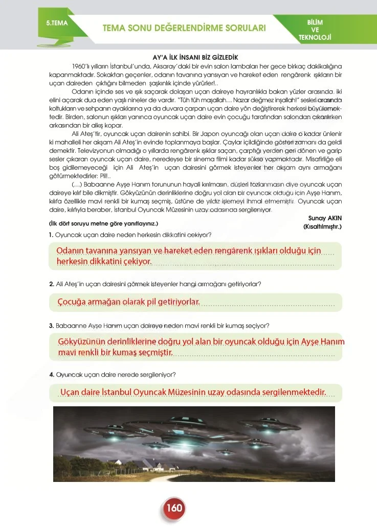 7. Sınıf Türkçe Ders Kitabı Cevapları Meb Yayınları 2. Kitap Sayfa 160 Çözüm Görseli