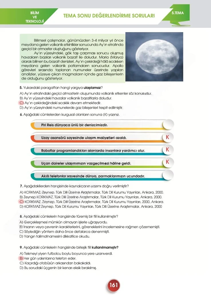 7. Sınıf Türkçe Ders Kitabı Cevapları Meb Yayınları 2. Kitap Sayfa 161 Çözüm Görseli