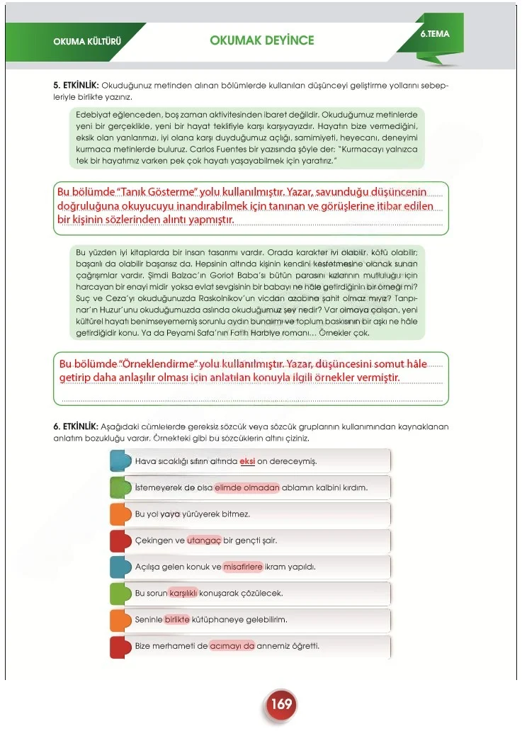 7. Sınıf Türkçe Ders Kitabı Cevapları Meb Yayınları 2. Kitap Sayfa 169 Çözüm Görseli