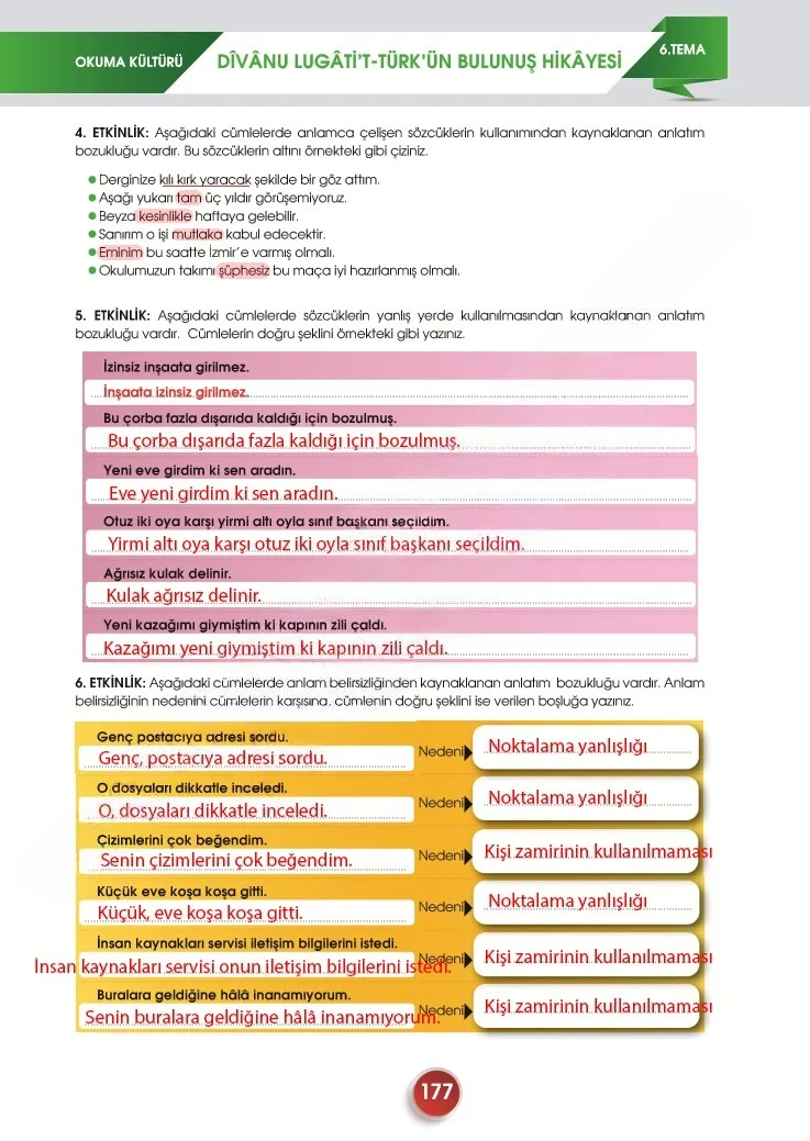 7. Sınıf Türkçe Ders Kitabı Cevapları Meb Yayınları 2. Kitap Sayfa 177 Çözüm Görseli