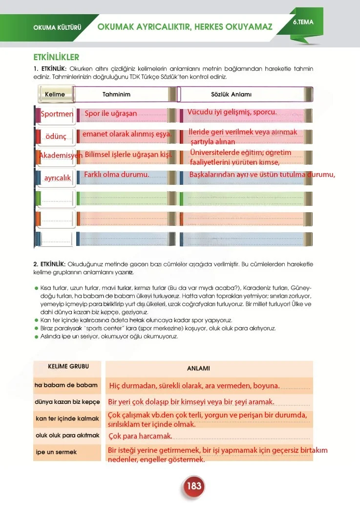 7. Sınıf Türkçe Ders Kitabı Cevapları Meb Yayınları 2. Kitap Sayfa 183 Çözüm Görseli