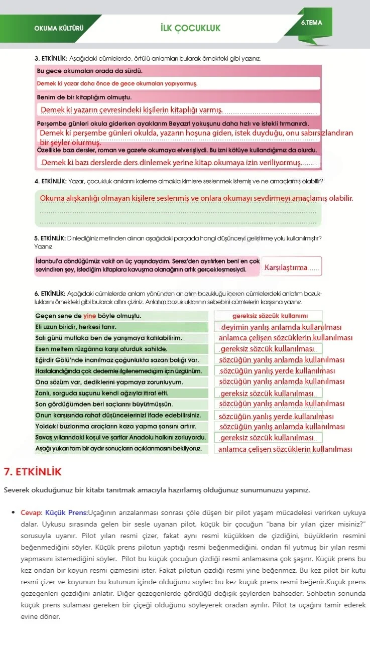 7. Sınıf Türkçe Ders Kitabı Cevapları Meb Yayınları 2. Kitap Sayfa 189 Çözüm Görseli