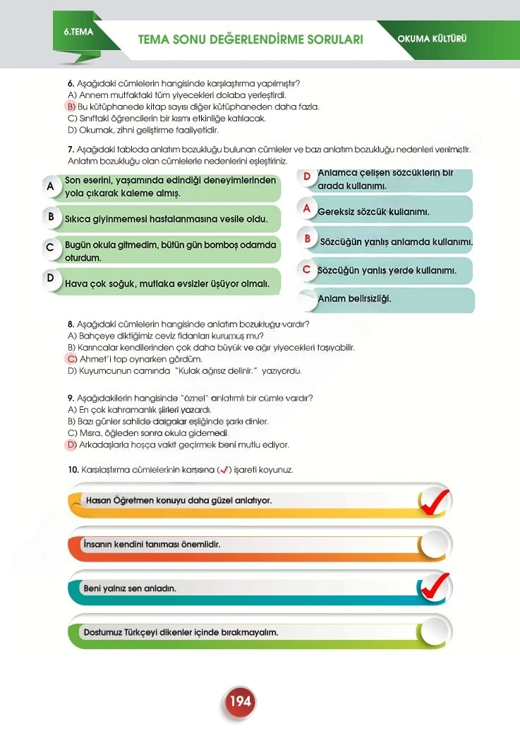 7. Sınıf Türkçe Ders Kitabı Cevapları Meb Yayınları 2. Kitap Sayfa 194 Çözüm Görseli