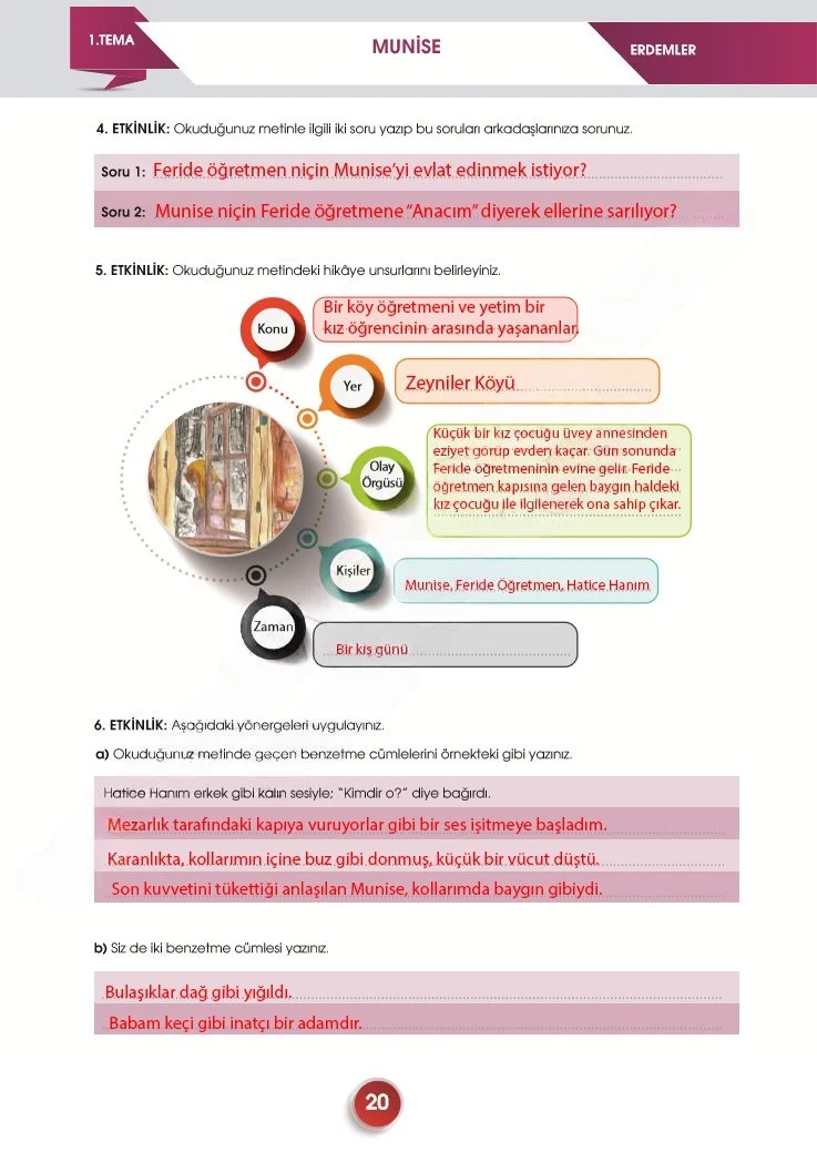7. Sınıf Türkçe Ders Kitabı Cevapları Meb Yayınları 2. Kitap Sayfa 20 Çözüm Görseli