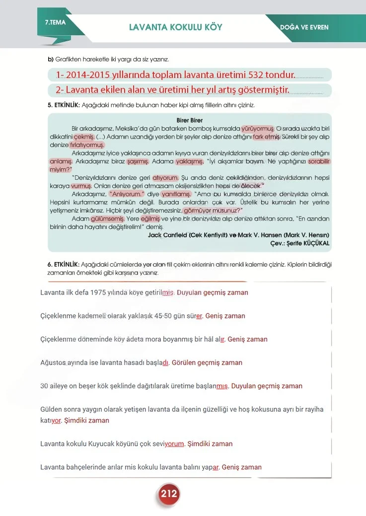7. Sınıf Türkçe Ders Kitabı Cevapları Meb Yayınları 2. Kitap Sayfa 212 Çözüm Görseli
