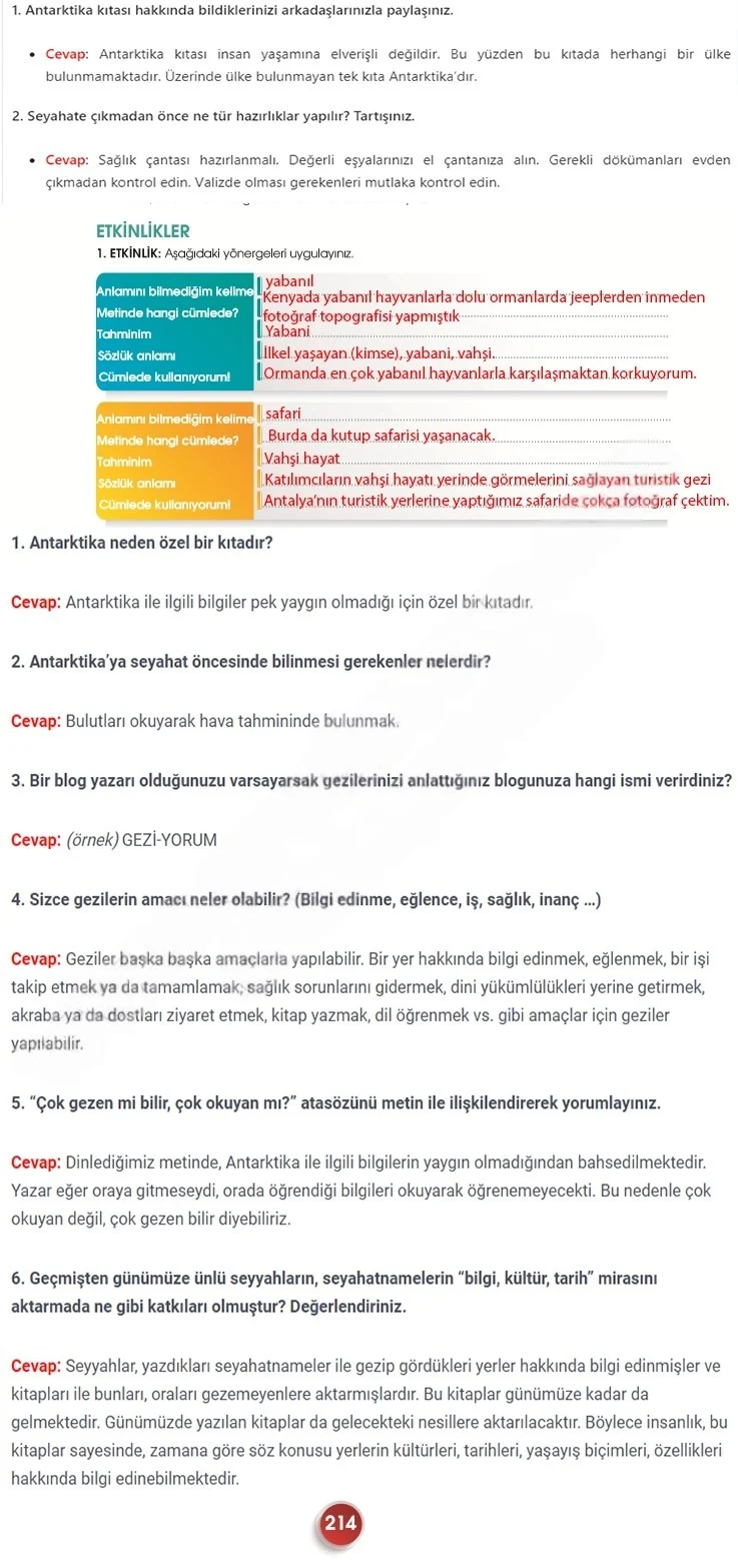 7. Sınıf Türkçe Ders Kitabı Cevapları Meb Yayınları 2. Kitap Sayfa 214 Çözüm Görseli