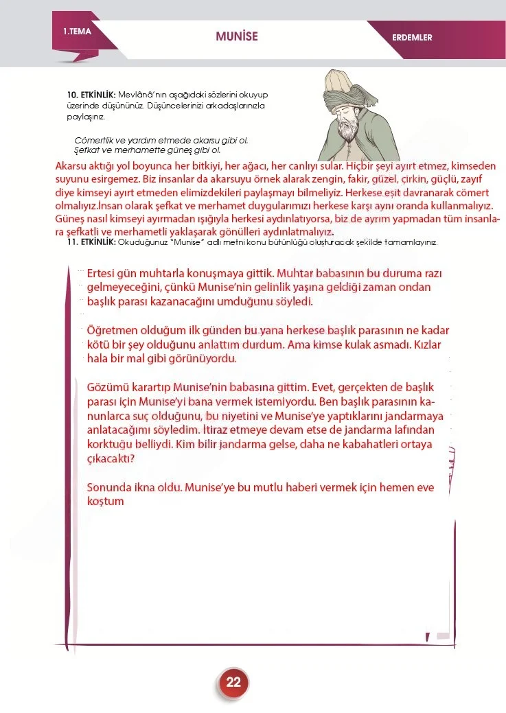 7. Sınıf Türkçe Ders Kitabı Cevapları Meb Yayınları 2. Kitap Sayfa 22 Çözüm Görseli