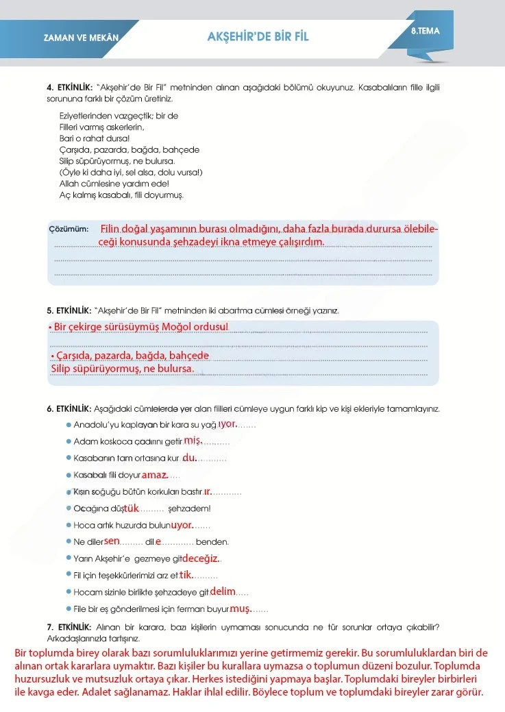 7. Sınıf Türkçe Ders Kitabı Cevapları Meb Yayınları 2. Kitap Sayfa 235 Çözüm Görseli