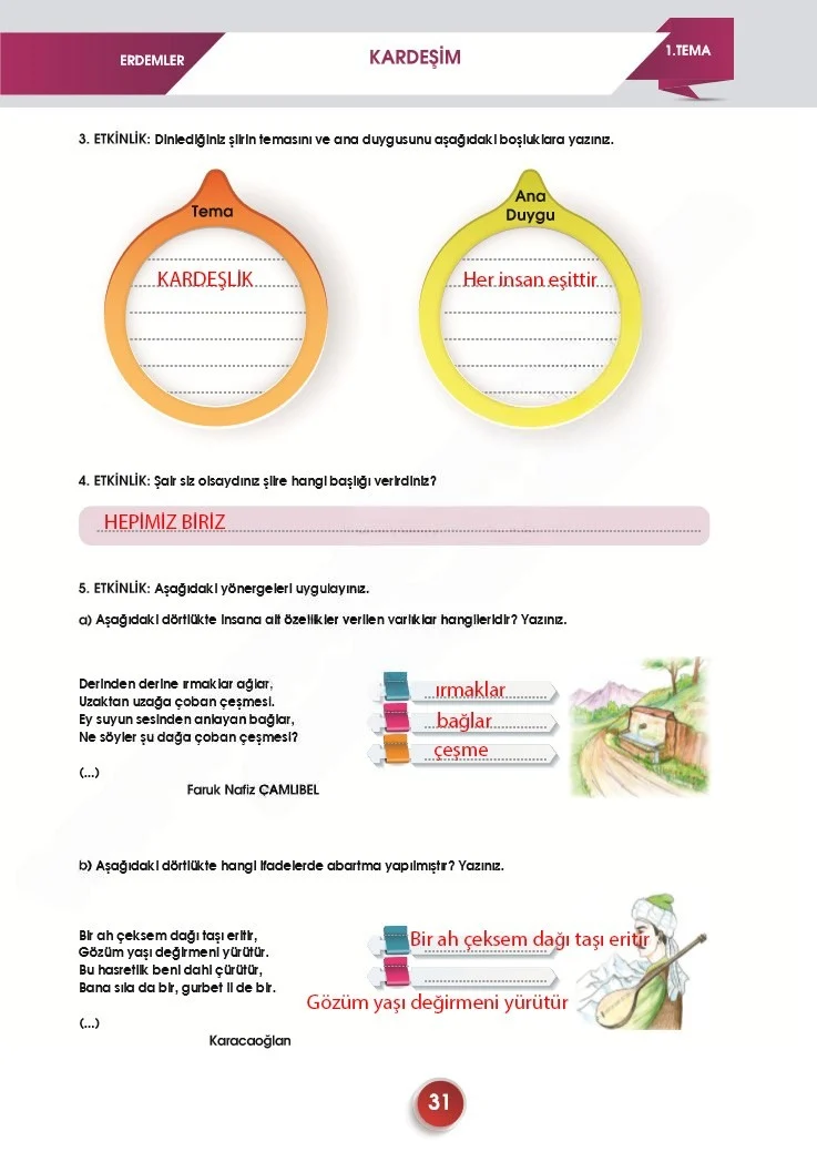 7. Sınıf Türkçe Ders Kitabı Cevapları Meb Yayınları 2. Kitap Sayfa 31 Çözüm Görseli