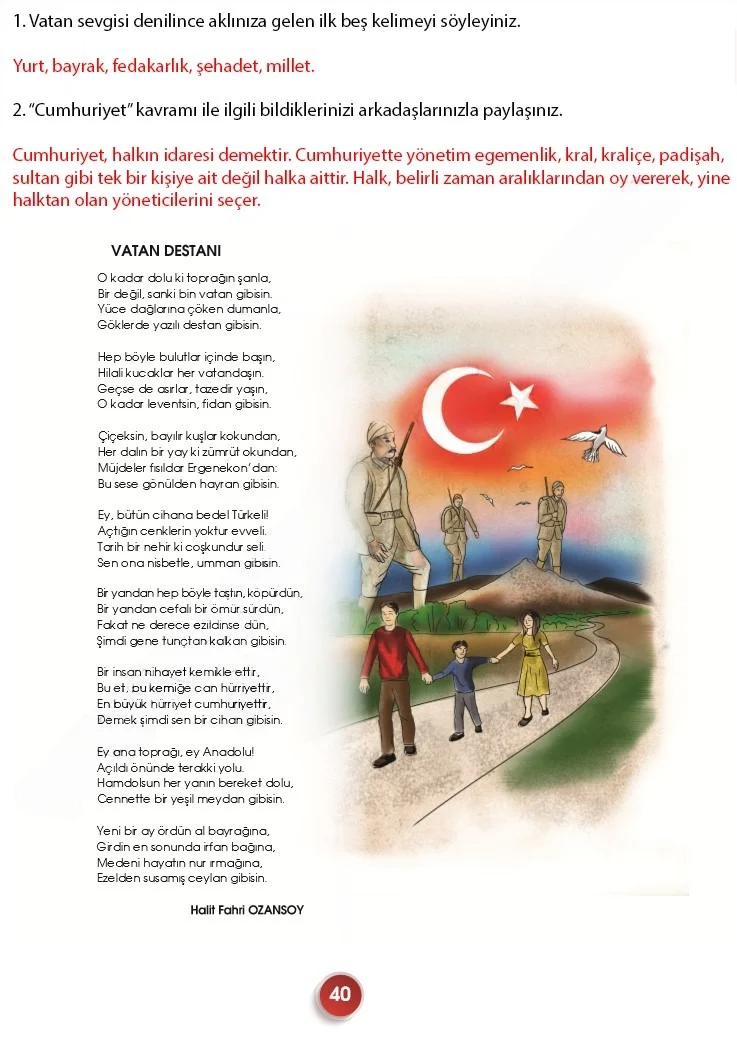 7. Sınıf Türkçe Ders Kitabı Cevapları Meb Yayınları 2. Kitap Sayfa 40 Çözüm Görseli
