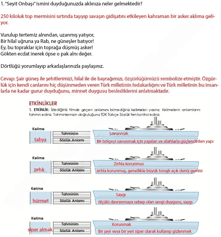 7. Sınıf Türkçe Ders Kitabı Cevapları Meb Yayınları 2. Kitap Sayfa 54 Çözüm Görseli