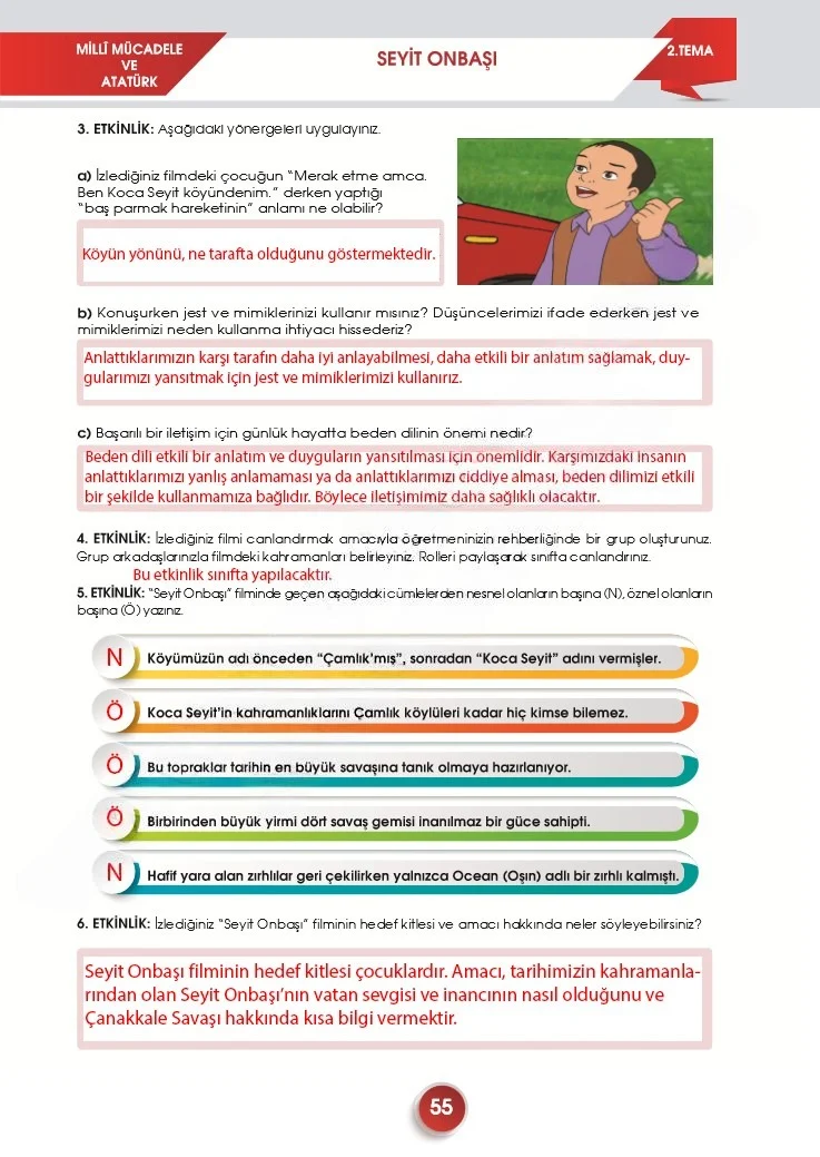 7. Sınıf Türkçe Ders Kitabı Cevapları Meb Yayınları 2. Kitap Sayfa 55 Çözüm Görseli